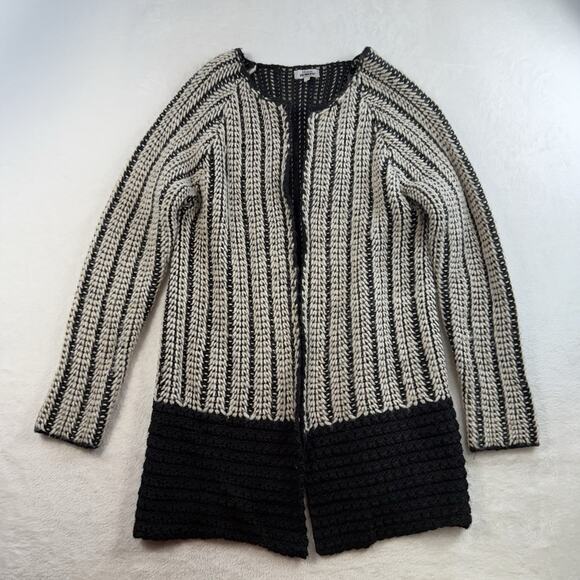 Maison Pholya M Medium Cardigan Sweater Alpaca Wool Blend Open Front Italian - Picture 2 of 10